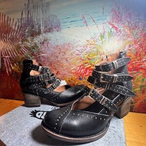 Freebird Felicity 8.0 Black Heeled Boots with Buckle Straps